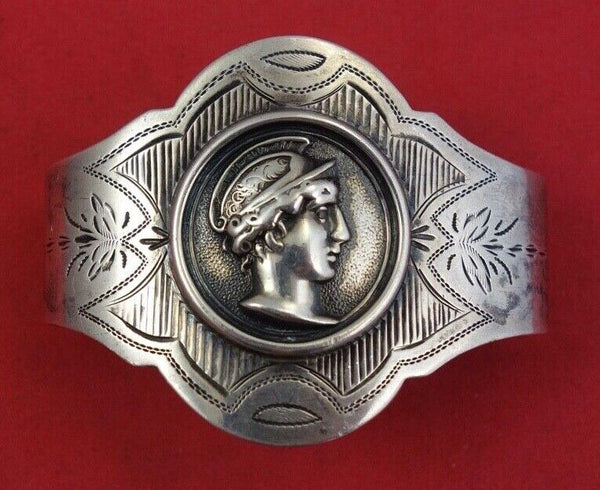 Medallion by Unknown Coin Silver Napkin Ring 2 1/2" x 1" .8 ozt.