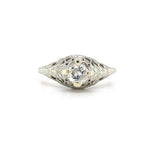 14k Gold Art Deco .37ct Genuine Natural Diamond Filigree Engagement Ring #J5445
