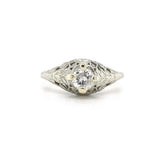 14k Gold Art Deco .37ct Genuine Natural Diamond Filigree Engagement Ring #J5445