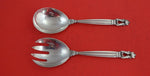 Acorn by Georg Jensen Sterling Silver Salad Serving Set 2pc FH AS rounded 8"