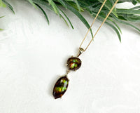 14k Yellow Gold 12 Carat TW Fire Genuine Natural Agate Pendant (#J7230)