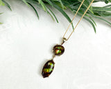 14k Yellow Gold 12 Carat TW Fire Genuine Natural Agate Pendant (#J7230)