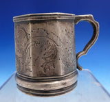 James Emmons Spear Coin Silver Baby Cup Bright-Cut Scrollwork 3" x 4" (#8699)