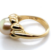 18k Yellow Gold 9.8mm Light Golden South Seas Pearl Ring Size 8.25 (#J6338)