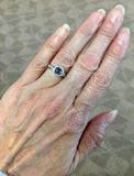 1.03 Carat Teal Genuine Natural Sapphire and Diamond Ring 14k Gold (#J5220)