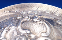 Louis XV Sterling Silver Powder Puff Vanity Base Cupids c1890 Rare Huge (#8376)