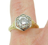 14k Yellow Gold 1.10 Carat Genuine Natural Diamond Filigree Ring (#J3673)