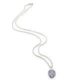 14k White Gold 1.25 Carat Genuine Natural Moonstone Blue Sapphire Pendant #J7186