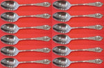 Rose Point by Wallace Sterling Silver Teaspoons 6" Set of 12