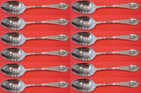 Rose Point by Wallace Sterling Silver Teaspoons 6" Set of 12