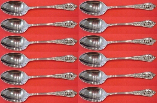 Rose Point by Wallace Sterling Silver Teaspoons 6" Set of 12