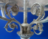 India Silverplate Candelabra 5-Light w/ Shade Lion Feet Heavy 24" x 15" (#5529)