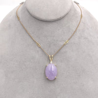 14k "Grade A" 36.74 Carat Lavender Jadeite Jade Pendant w/Report (#J6723)