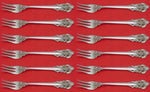 Grande Baroque by Wallace Sterling Silver Cocktail Fork Set 12 piece