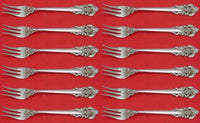 Grande Baroque by Wallace Sterling Silver Cocktail Fork Set 12 piece