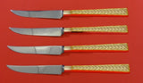 Golden Tradewinds by In Sterling Silver Steak Knife Set 4pc 9.5" Serrated Custom