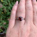Platinum 2.34 Carat Genuine Natural Spessartine Garnet and Diamond Ring (#J7616)