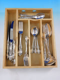 Violet by Wallace Sterling Silver Flatware Set For 6 Service 33 pieces