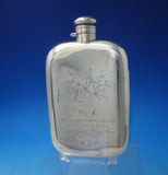 Wallace Sterling Silver Flask w/ Horse Drawn Carriage Rider #200 5.7 ozt (#5894)