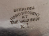Kalo Sterling Silver Ice Cream Dish w/ Underplate Handwrought & Hammered (#1576)