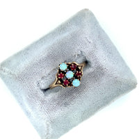 10k Yellow Gold Victorian Opal and Ruby/Paste Ring (#J4928)