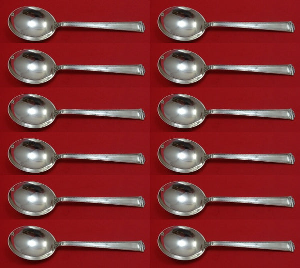 Pantheon by International Sterling Silver Gumbo Soup Spoon Set of 12 pcs 7 1/8"