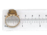 10k Gold Men's Genuine Tiger's Eye Quartz Double Warrior Cameo Ring (#J7061)