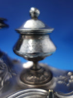 Coin Silver Double Inkwell with Bust of Women & Acanthus Leaves c. 1840 (#6177)