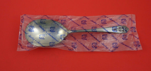 Queen's Lace by International Sterling Berry Spoon factory sealed 9 1/4" New