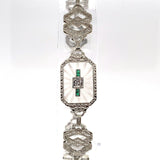 10k White Gold Art Deco Rock Crystal Quartz Bracelet (#J5536)