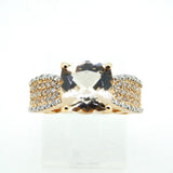 10k Gold 2.85ct Genuine Natural Morganite Ring w/ White and Pink Diamonds #J4399