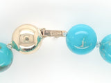 Genuine Natural Kingman Turquoise 12mm Bead Bracelet with 14k Clasp (#J6588)