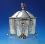 Austrian Sterling Silver Tea Caddy Brite Cut Eagle Finial c.1890 Vintage (#5982)