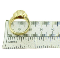 14k Yellow Gold Genuine Natural Garnet and Diamond Ring Wide Heavy (#J395)