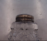 Norwegian Sterling Silver Glass Salt Pepper Shaker Set 2pc White Enamel (#6896)