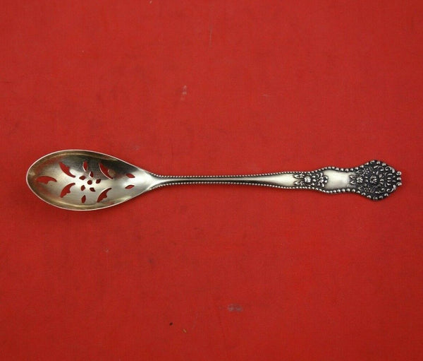 Adolphus by Mount Vernon Sterling Silver Olive Spoon Pierced Flower Orig 5 1/4"