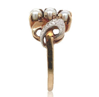 10k Yellow Gold Pearl Ring with White Gold Accents Size 8.25 Jewelry (#J6616)