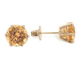 Platinum 3.17 Carat TW Precious Genuine Natural Topaz Stud Earrings (#J6994)