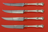 Memory Lane by Lunt Sterling Silver Steak Knife Set 4pc HHWS  Custom Made 8 1/2"