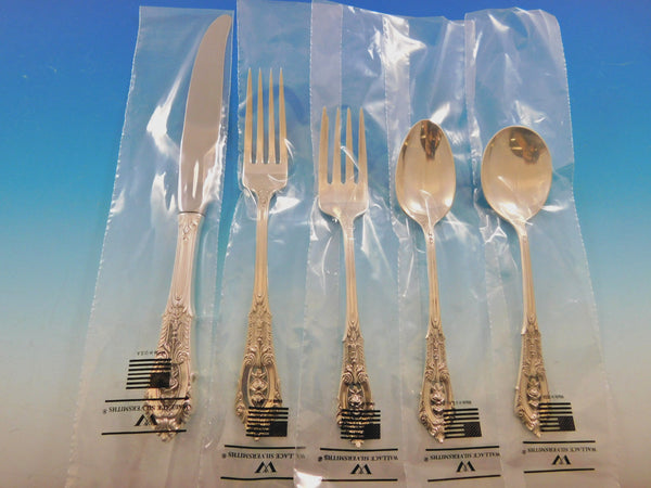 Rose Point by Wallace Sterling Silver Flatware Set for 8 Service 42 Pieces New