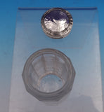 Webster Sterling Silver and Glass Dresser Jar Hammered with Shield (#9242)