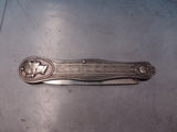 Medallion by Unknown Sterling Silver Pocket Knife w/Nut Pick Fruit Knife (#7237)