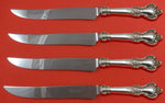 Delacourt by Lunt Sterling Silver Steak Knife Set 4pc Large Texas Sized Custom