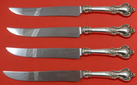 Delacourt by Lunt Sterling Silver Steak Knife Set 4pc Large Texas Sized Custom