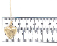 14k Yellow Gold Heart Locket Pendant with Engraved Hearts Jewelry (#J6229)