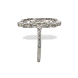 18k White Gold 3/4ct TW Genuine Natural Diamond Filigree Ring Size 6.5 (#J7167)