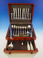 Bell by Hans Hansen Danish Sterling Silver Flatware Set 8 Service 60 Pcs Modern