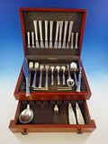 Bell by Hans Hansen Danish Sterling Silver Flatware Set 8 Service 60 Pcs Modern