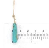 14k Yellow Gold 6.85ct Genuine Natural Tyrone Turquoise Briolette Pendant #J6706