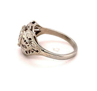 18k White Gold Filigree Art Deco .60ct Genuine Natural Diamond Ring (#J4895)